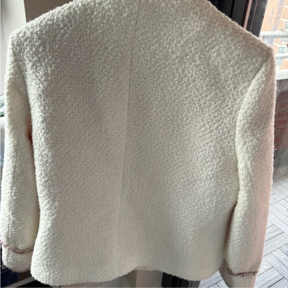 Celine White Tweed Jacket with Purple/Pink Accents - Picture 10 of 10
